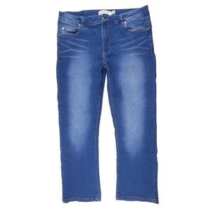 Tahari Natalie Jeans Size 14/32 Dark Wash Denim Mid Rise MiniBoot Timeless Pants